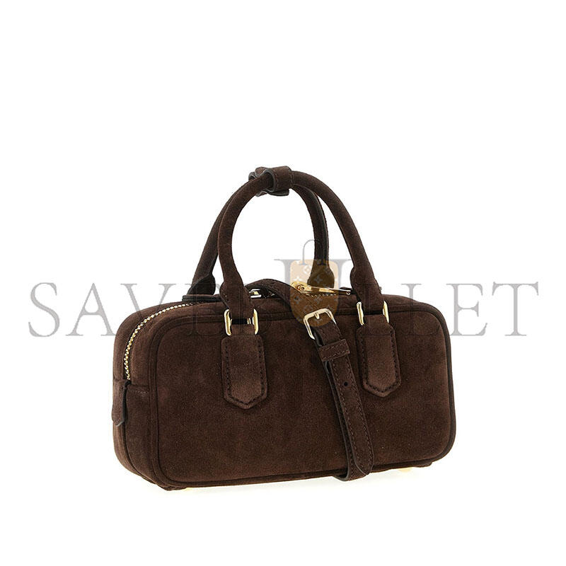 MIU MIU BAULETTO CAMOSCIO PADDED HANDBAG 5BB142 (22*10.5*7.5cm)